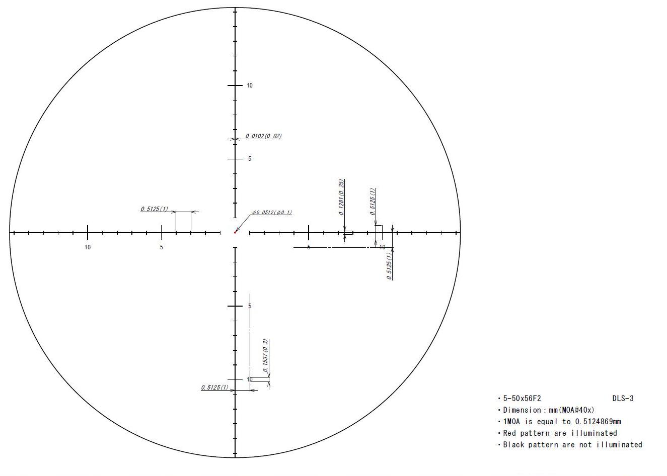 DLS-3 1/8 MOA Reticle DLS-3 1/8 MOA Reticle