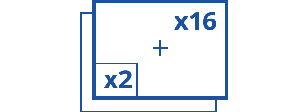 Variable magnification from 2x to 16x